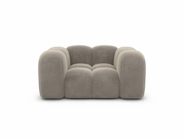 Donkerbeige fluwelen fauteuil - afbeelding 4 van  7