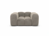 Donkerbeige fluwelen fauteuil - afbeelding 4 van  7