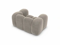 Donkerbeige fluwelen fauteuil - afbeelding 5 van  7