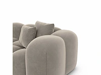 Donkerbeige fluwelen fauteuil - afbeelding 6 van  7