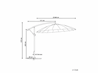 Donkergrijze tuinparasol? 268 cm - afbeelding 6 van  6