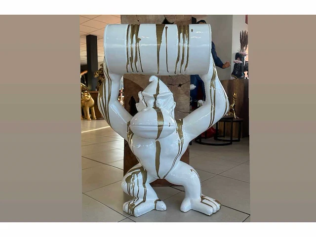 Donkey kong with barrel h100 white trash gold - afbeelding 1 van  2
