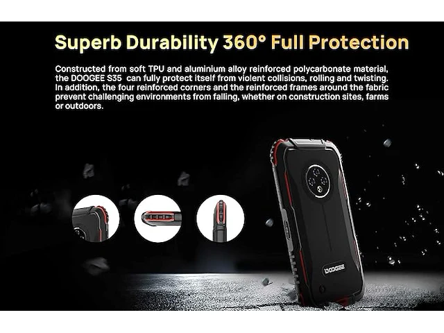 Doogee s35 onbreekbare smartphone - afbeelding 4 van  9