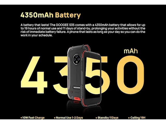 Doogee s35 onbreekbare smartphone - afbeelding 9 van  9