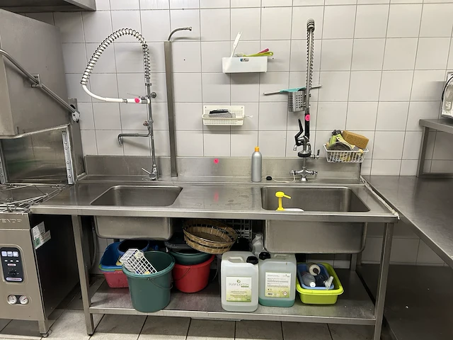 Doorschuifvaatwasser met spoeltafel 386x75x195cm h - afbeelding 2 van  9