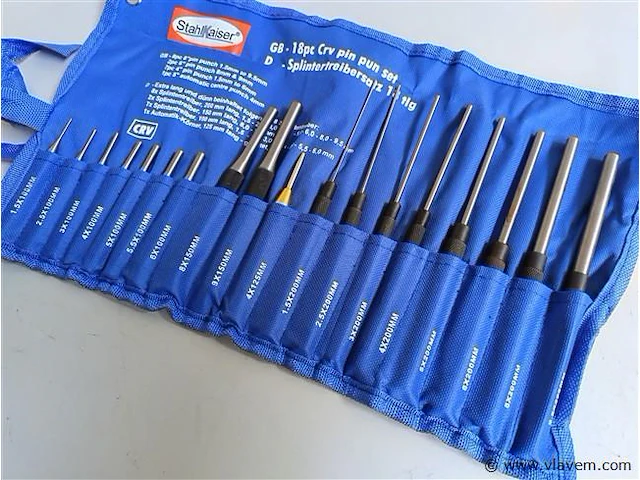 Doorslagenset 18 delig, splinter drijverset, nieuw in etui - afbeelding 3 van  5
