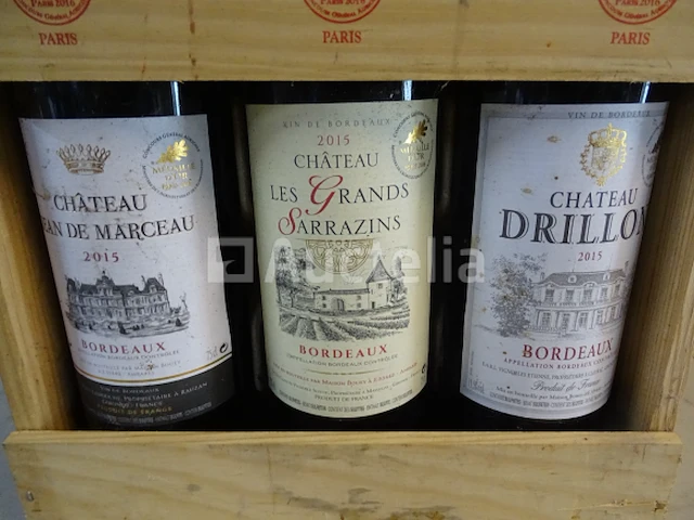 Doos met 3 flessen bordeaux gold medal wijnen (zie detail) - afbeelding 2 van  6