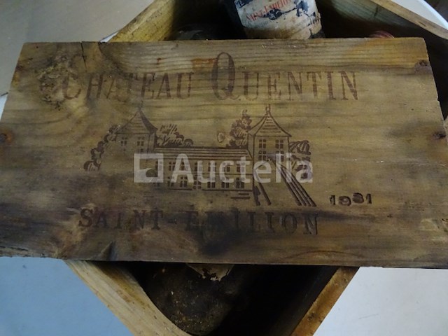 Doos met 6 flessen saint-emilion grand cru château quentin 1981 - afbeelding 2 van  7