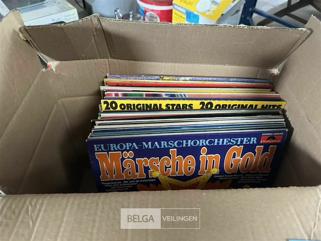 Doos met allerlei vinylplaten - afbeelding 1 van  7