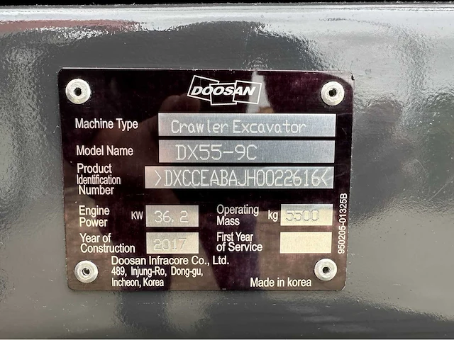 Doosan - 2017 - dx55-9c - midigraafmachine - afbeelding 37 van  43