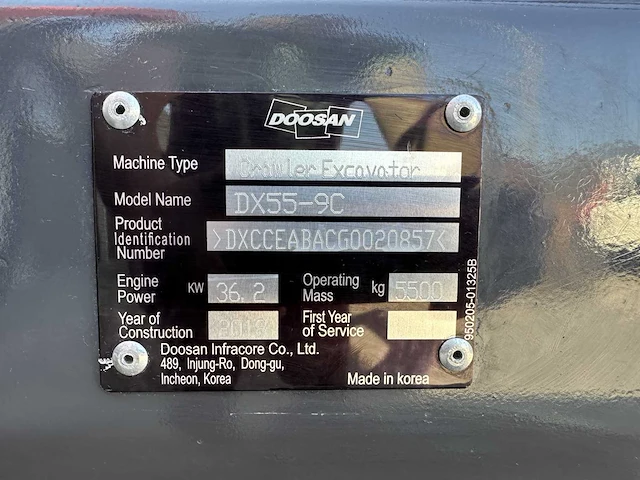 Doosan - 2018 - dx55-9c - midigraafmachine - afbeelding 40 van  46