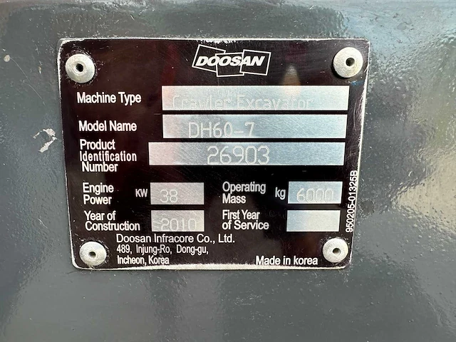 Doosan - dh60-7 - midigraafmachine - 2010 - afbeelding 35 van  41