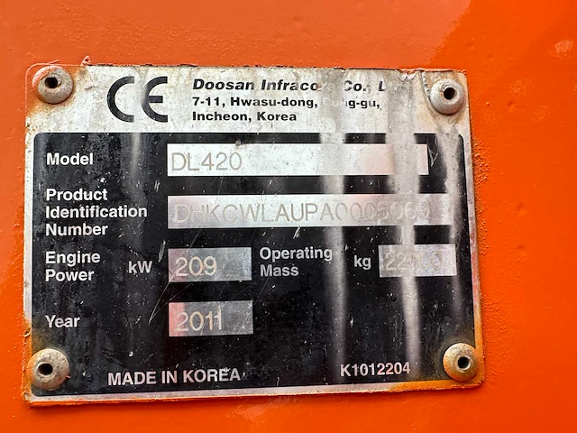 Doosan - dl420 - shovel - 2011 - afbeelding 51 van  55
