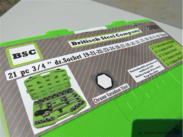 Dopsleutelset bsc, extra zwaar 21 delig 3/4" - afbeelding 4 van  4