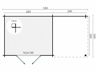 Dora - tuinhuis 28mm 5000x3000x2170mm onbehandeld - afbeelding 2 van  5