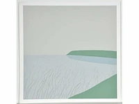 Doris groeneveld - westfriese omringdijk met riet en water - zeefdruk - afbeelding 2 van  7
