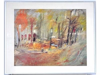 Dorrit klomp - zicht op een terras - litho - afbeelding 2 van  8