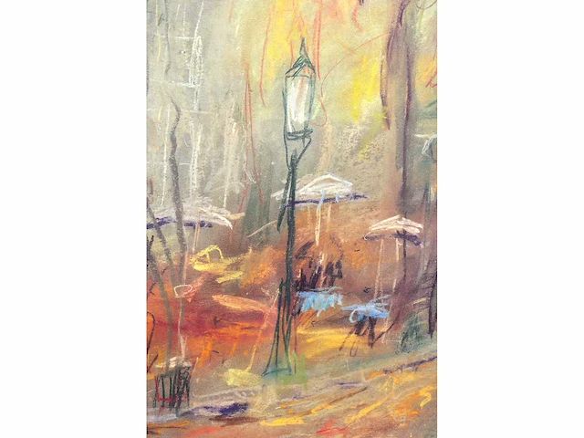 Dorrit klomp - zicht op een terras - litho - afbeelding 6 van  8