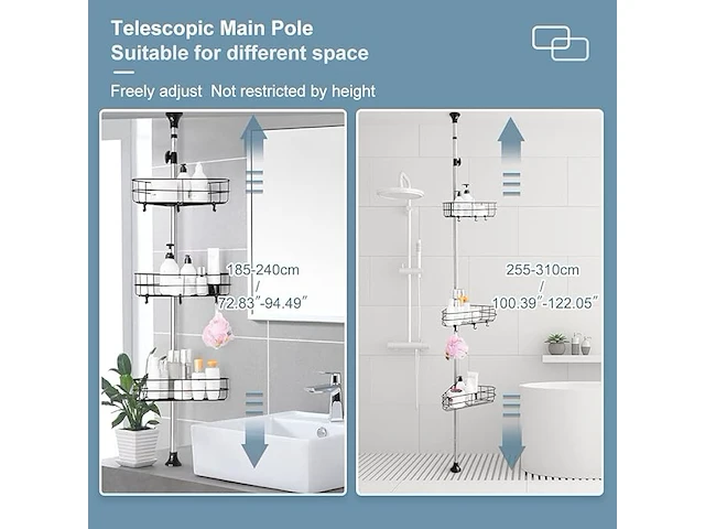 Douche organiser 4 mandjes - afbeelding 2 van  4