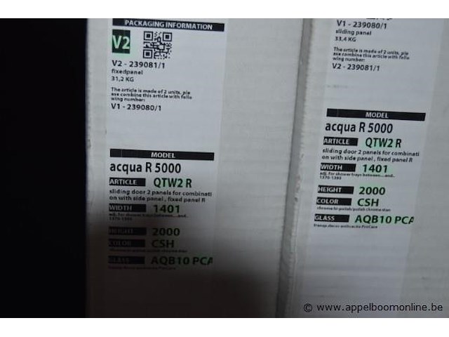 Douchedeur en wanden duka acqua r5000 best uit 2x qtw2r (1400x2000)en qw2l (900x2000) (foto ter illustratie, let op rechts /links) - afbeelding 2 van  5