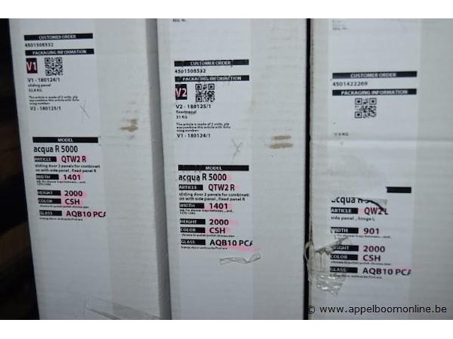 Douchedeur en wanden duka acqua r5000 best uit 2x qtw2r (1400x2000)en qw2l (900x2000) (foto ter illustratie, let op rechts /links) - afbeelding 2 van  2