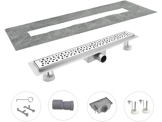 Douchegoot rvs 100cm ultraplat met sifon - afbeelding 3 van  6