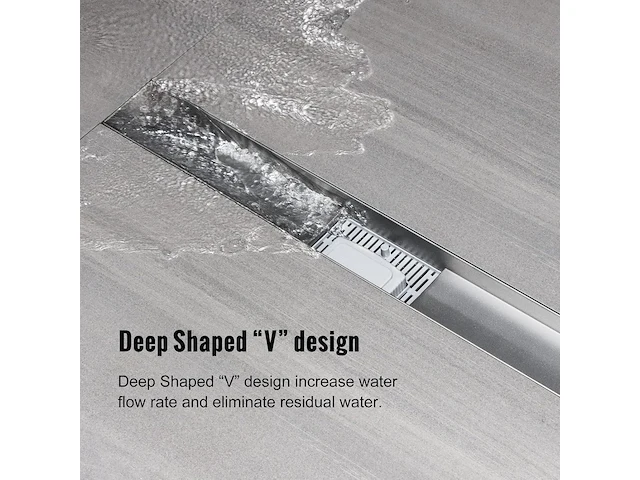 Douchegoot rvs 100cm ultraplat met sifon - afbeelding 5 van  6