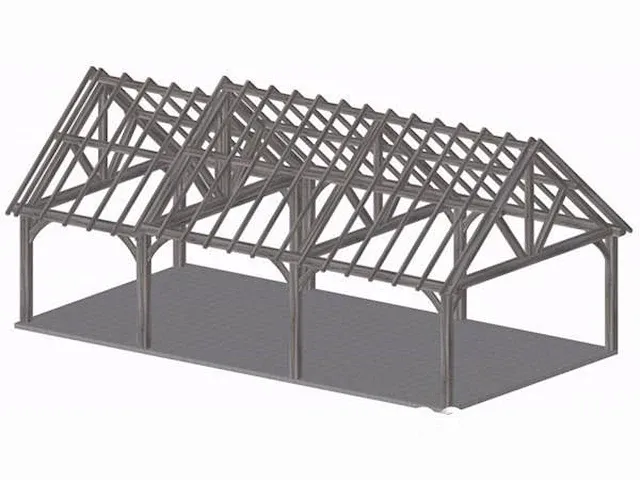 Douglas carport 10,5x5,5 met dak en wandbekleding - afbeelding 5 van  20