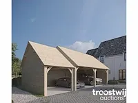 Douglas carport 10,5x5,5 met dak en wandbekleding - afbeelding 1 van  20