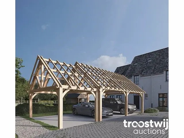 Douglas carport 10,5x5,5 met dak en wandbekleding - afbeelding 12 van  20