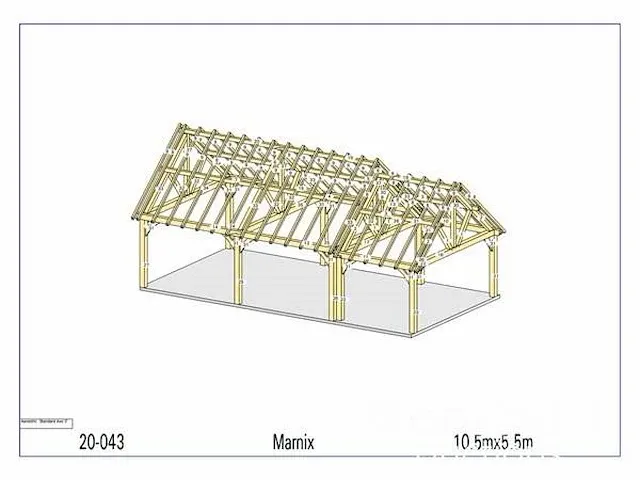 Douglas carport 10,5x5,5 met dak en wandbekleding - afbeelding 15 van  20