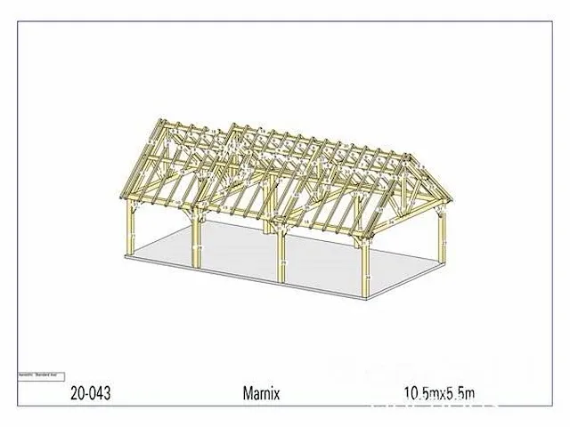 Douglas carport 10,5x5,5 met dak en wandbekleding - afbeelding 16 van  20