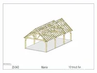 Douglas carport 10,5x5,5 met dak en wandbekleding - afbeelding 17 van  20