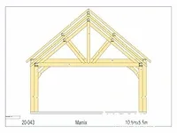 Douglas carport 10,5x5,5 met dak en wandbekleding - afbeelding 19 van  20