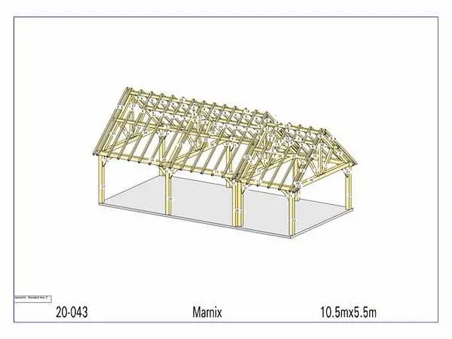 Douglas carport 10,5x5,5m - afbeelding 14 van  20