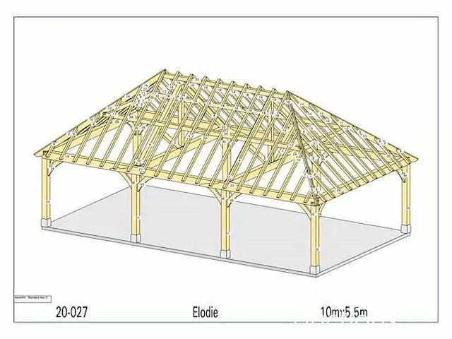 Douglas carport 10x5,5 - afbeelding 12 van  22