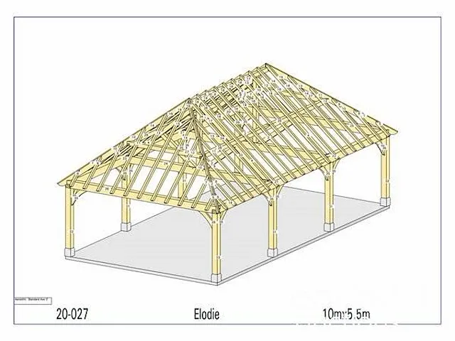 Douglas carport 10x5,5 - afbeelding 16 van  22