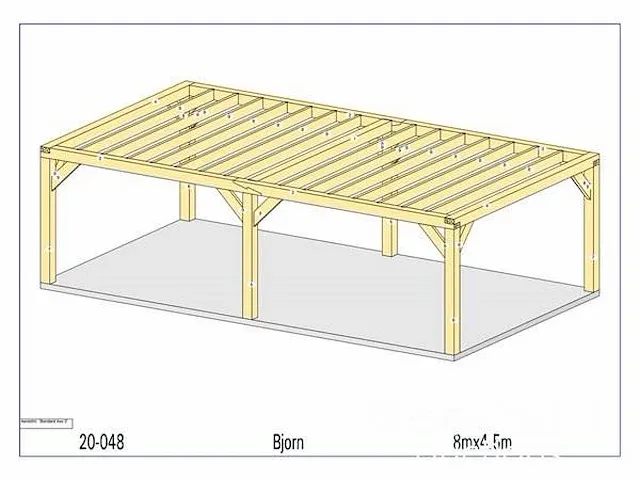Douglas carport 8x4,5 - afbeelding 15 van  21