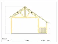 Douglas chalet 8 x 6 met dak en wandbekleding - afbeelding 36 van  37