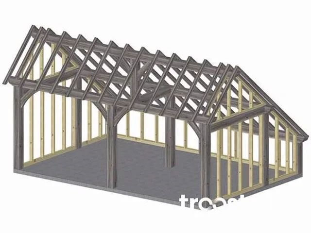 Douglas poolhouse 6,4x4 met dak en wandbekleding - afbeelding 6 van  34