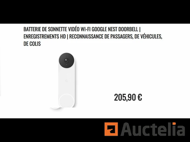 Draadloos deurbel met google nest-videofunctie - afbeelding 1 van  2