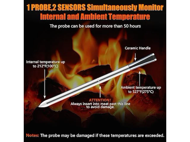 Draadloze draadloze vleesthermometer - afbeelding 4 van  5