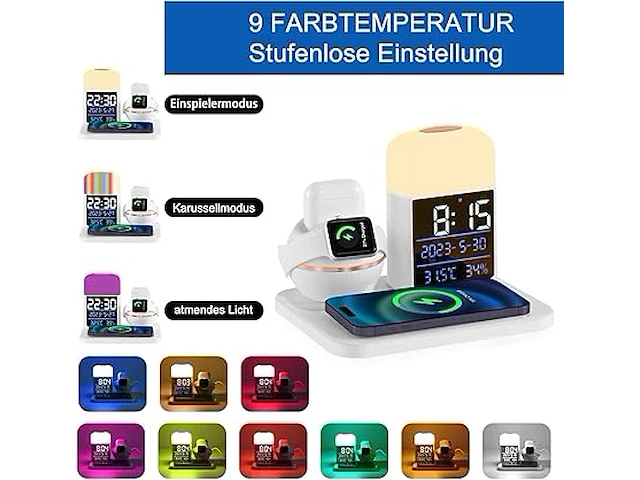 Draadloze oplader, 6-in-1 snel draadloos laadstation - afbeelding 5 van  5