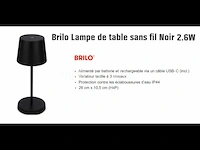 Draadloze tafellamp voor binnen of buiten zwart brilo - afbeelding 1 van  4