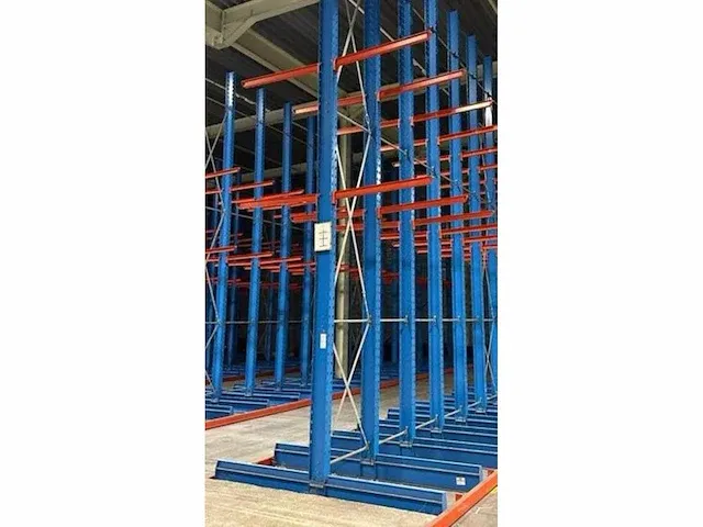 Draagarmstelling dubbel lengte 4000mm, hoogte 5000mm, diepte 2x1250mm, 2 niveaus, (als nieuw) - afbeelding 1 van  5