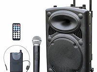 Draagbare luidspreker - 700 watt bleutooth - usb - karaoke - 2 microfoons - afbeelding 1 van  7