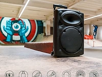 Draagbare luidspreker - 700 watt bleutooth - usb - karaoke - 2 microfoons - afbeelding 3 van  7