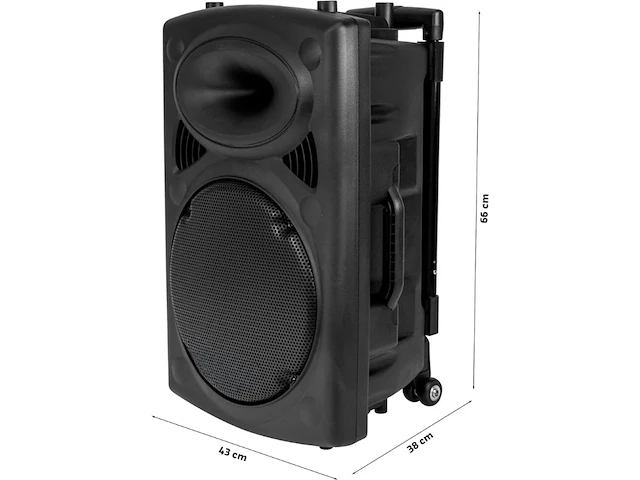 Draagbare luidspreker - 700 watt bleutooth - usb - karaoke - 2 microfoons - afbeelding 5 van  7