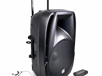 Draagbare luidspreker - 900 watt bleutooth - usb - karaoke - 2 microfoons - afbeelding 1 van  4