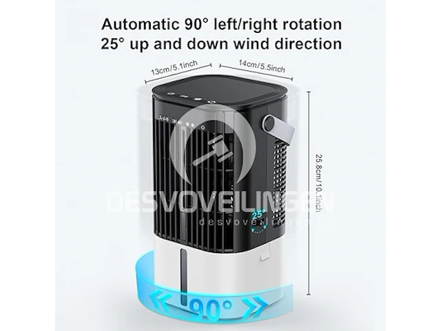 Draagbare mini-aircooler, draagbare ventilator - afbeelding 2 van  2